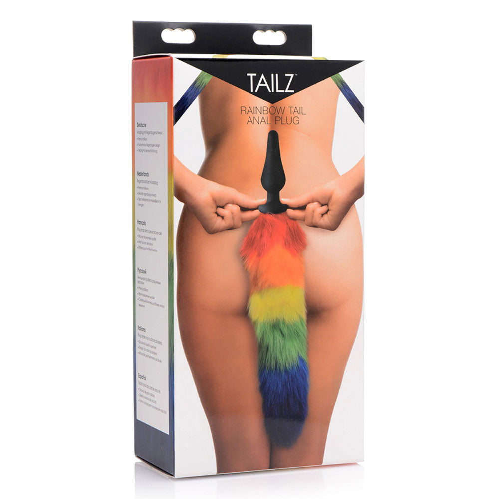 Tailz Rainbow Fox Tail Silicone Butt Plug