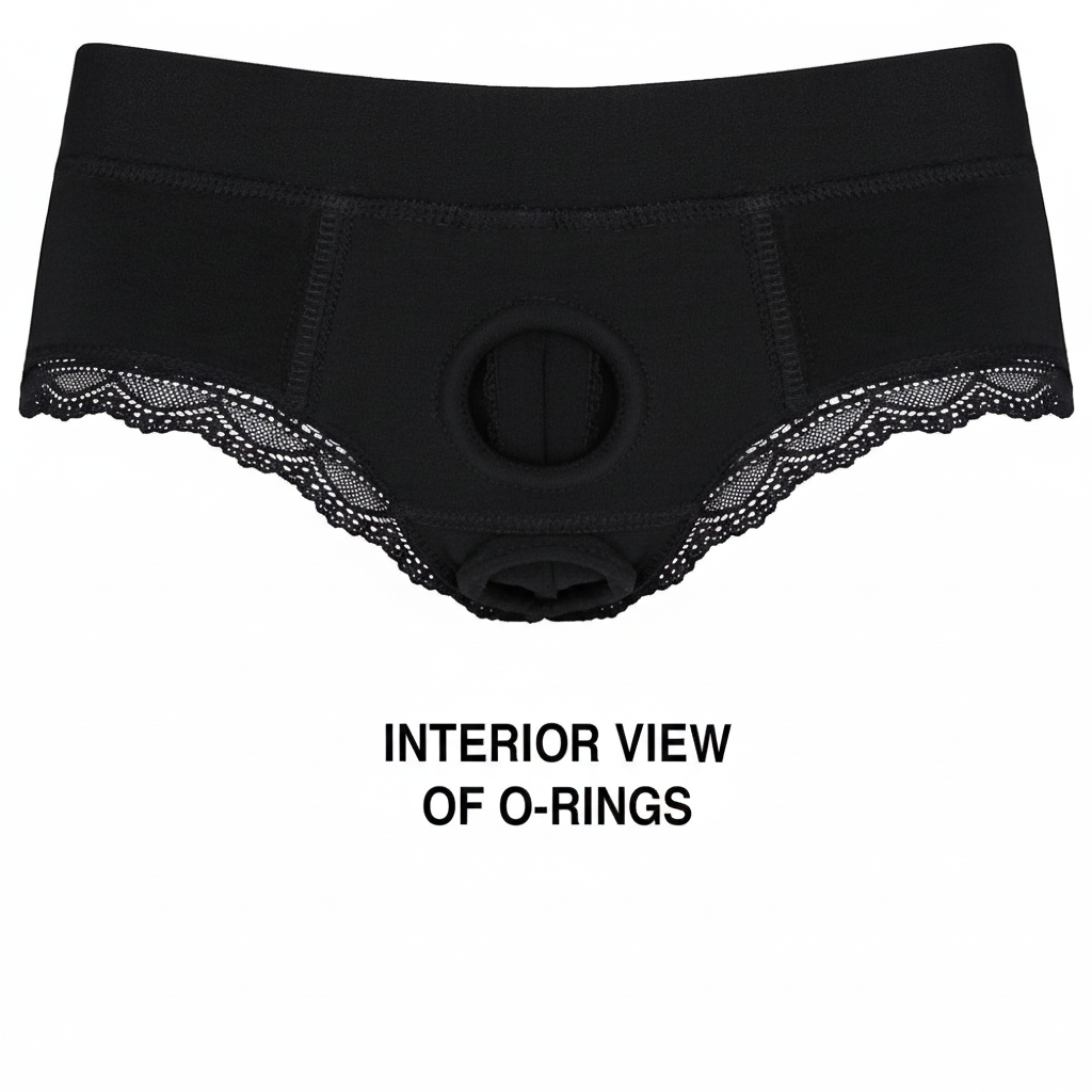 Duo Panty Harness - Hearts & Roses Purple