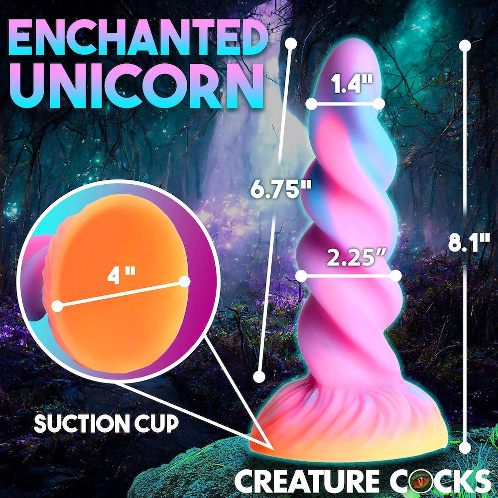 XR Creature Cocks Moon Rider Unicorn Horn Glow in the dark Silicone Dildo