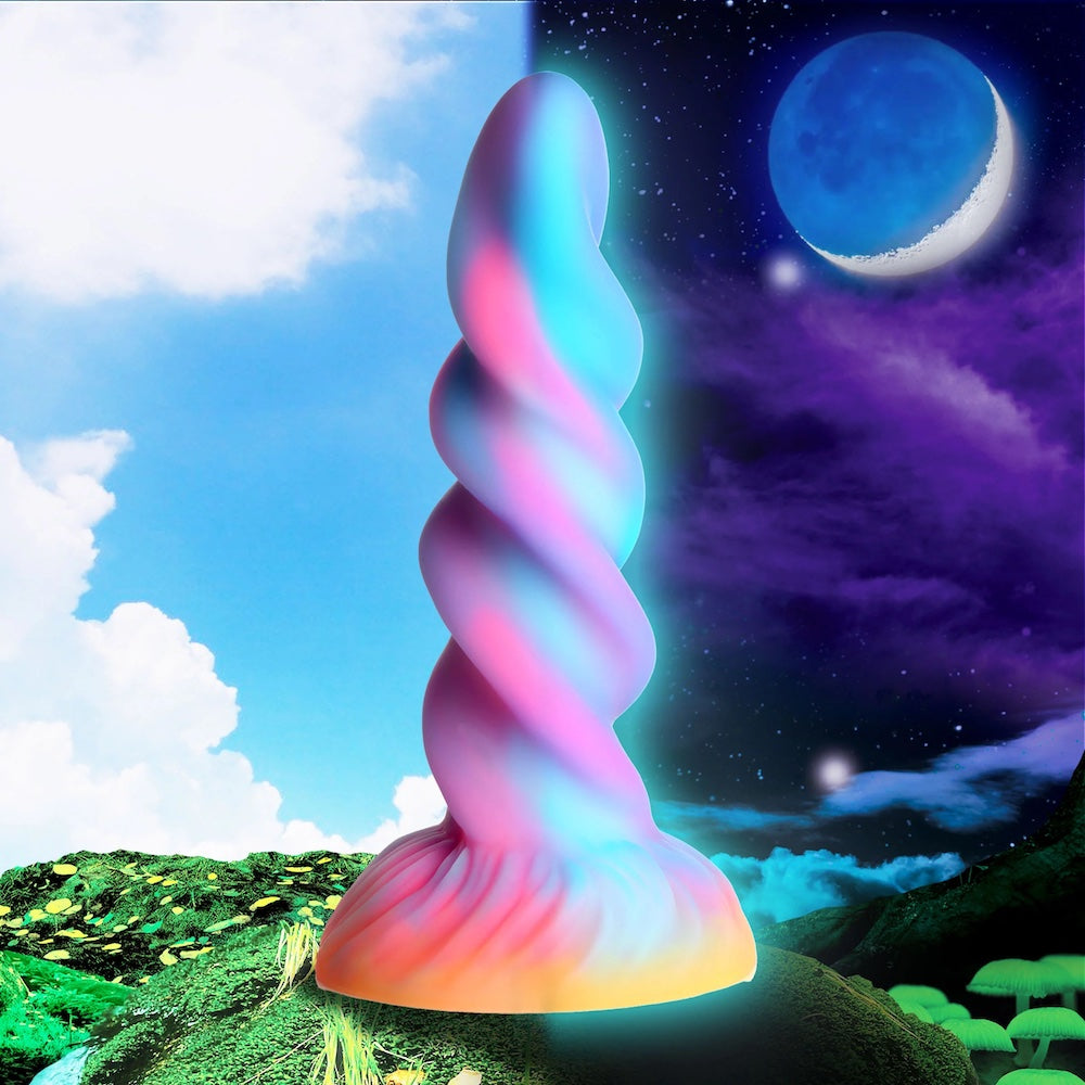 XR Creature Cocks Moon Rider Unicorn Horn Glow in the dark Silicone Dildo