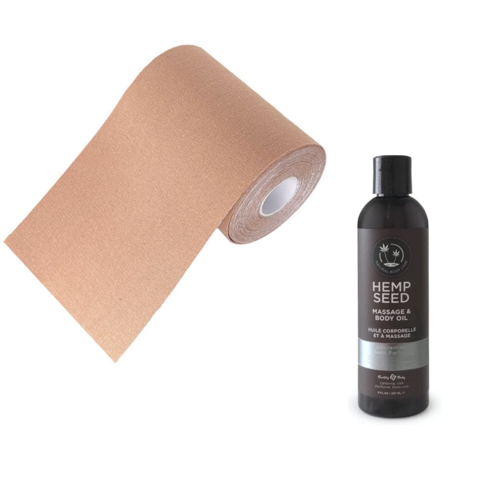 4" Wide Roll of Body Tape by Unique and 2oz. Unscented Removal Oil - RodeoH