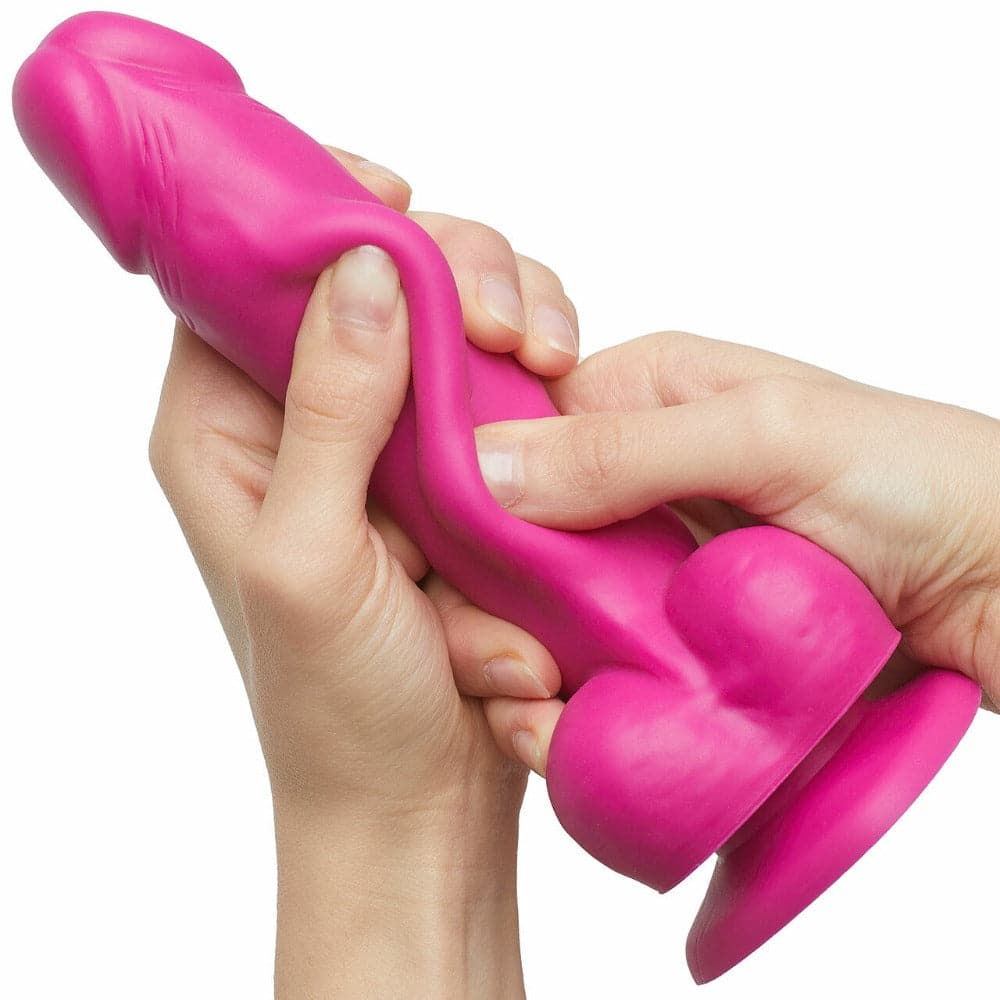 5.25" Strap-On-Me Sliding Skin Dual Density Dildo - Hot Pink - Medium - RodeoH