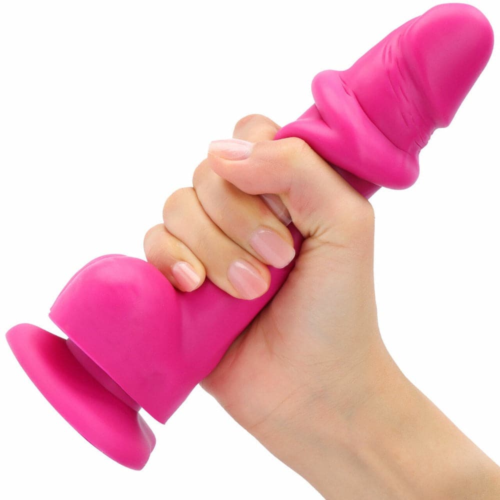 5.25" Strap-On-Me Sliding Skin Dual Density Dildo - Hot Pink - Medium - RodeoH