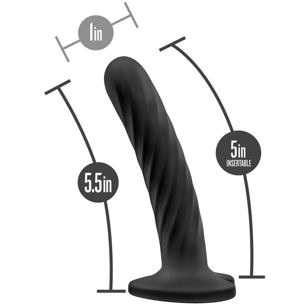 5.5" Blush Temptasia Twist Medium Dildo - Black - RodeoH