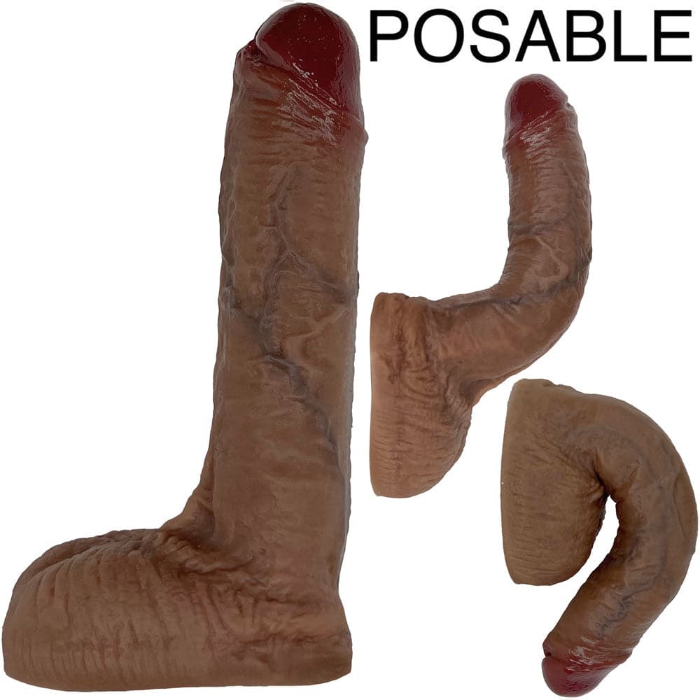 6" Bender Realistic Posable Dual Density Dildo - Mocha - RodeoH
