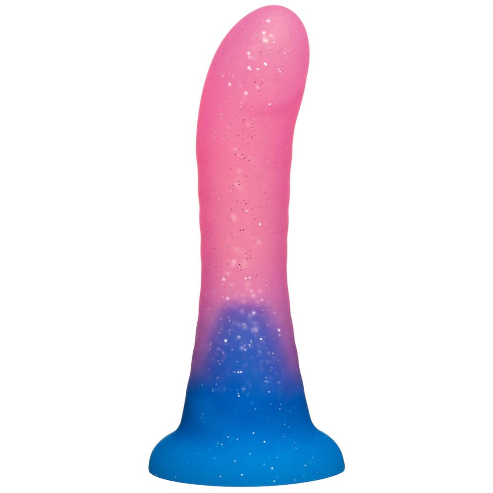6" Gleam Glitter Ombre Silicone Dildo - Blue & Pink - RodeoH