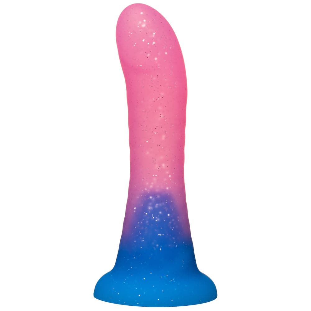 6" Gleam Glitter Ombre Silicone Dildo - Blue & Pink - RodeoH