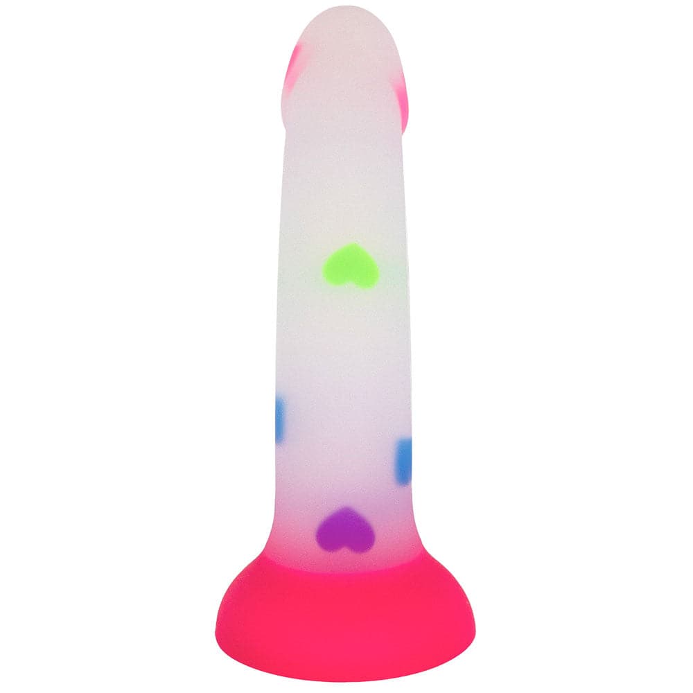 6" Heart's Delight Suction Cup Silicone Dildo - Multi - RodeoH
