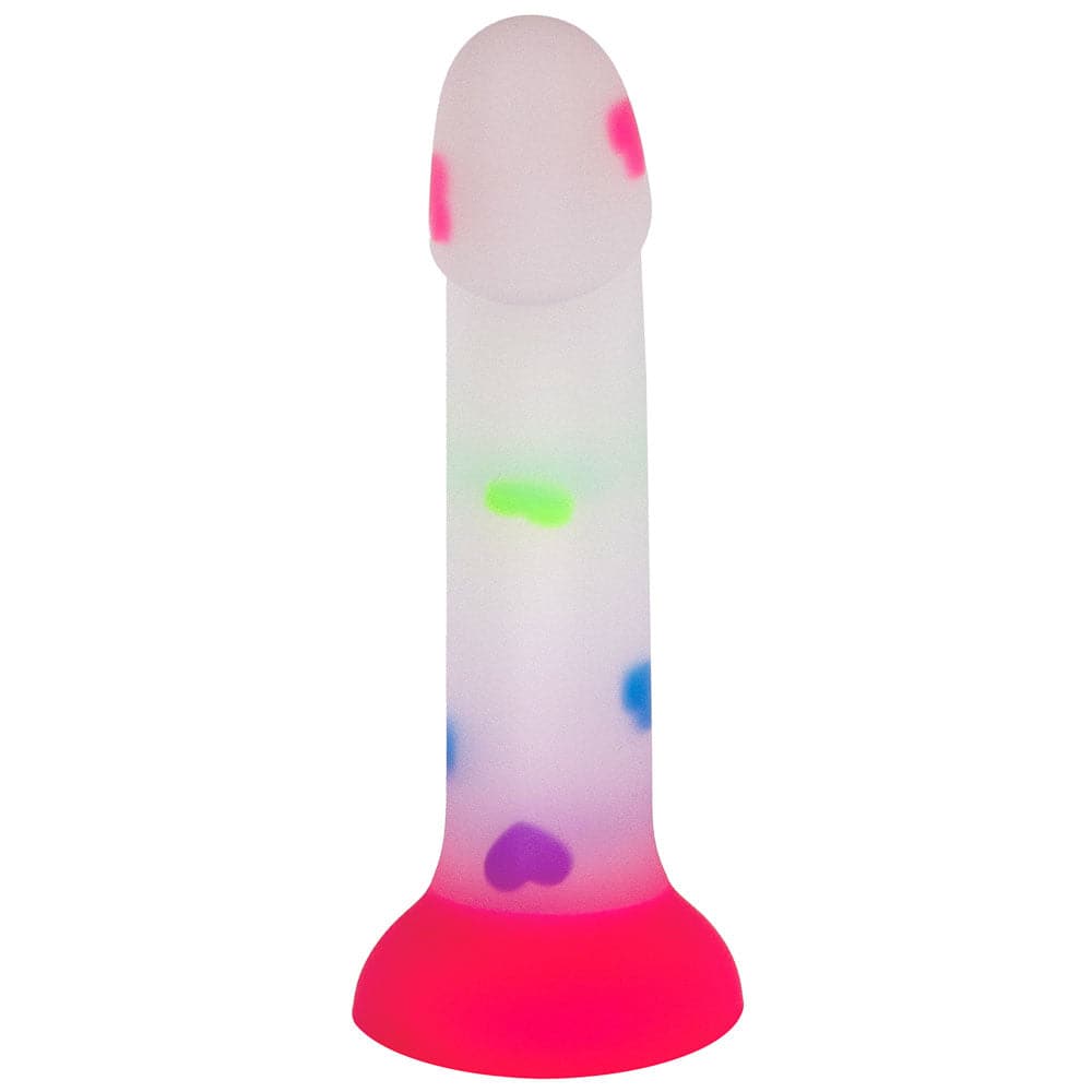 6" Heart's Delight Suction Cup Silicone Dildo - Multi - RodeoH
