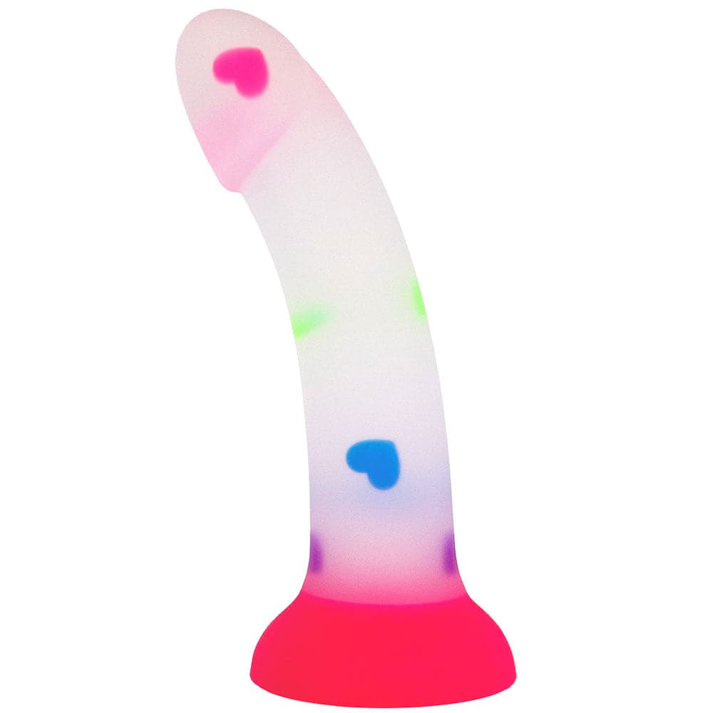 6" Heart's Delight Suction Cup Silicone Dildo - Multi - RodeoH