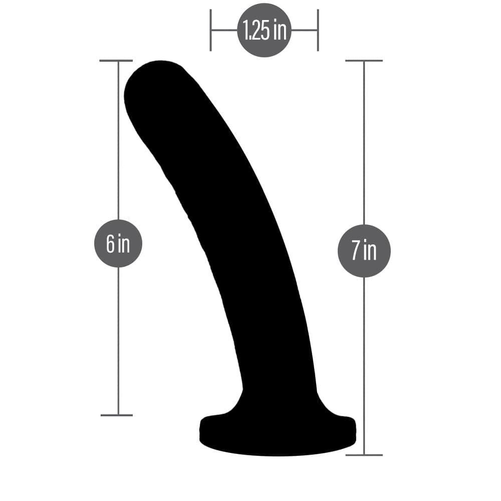 6" Neo Elite Tao Glow in the Dark Silicone Dual Density Dildo - Blue - RodeoH