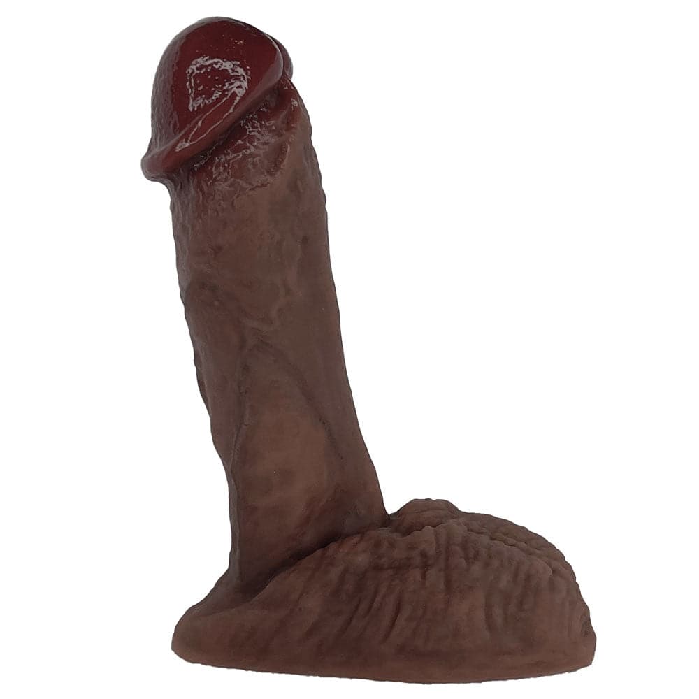 6" Realistic Semi Pack and Play Dildo - Chocolate - RodeoH