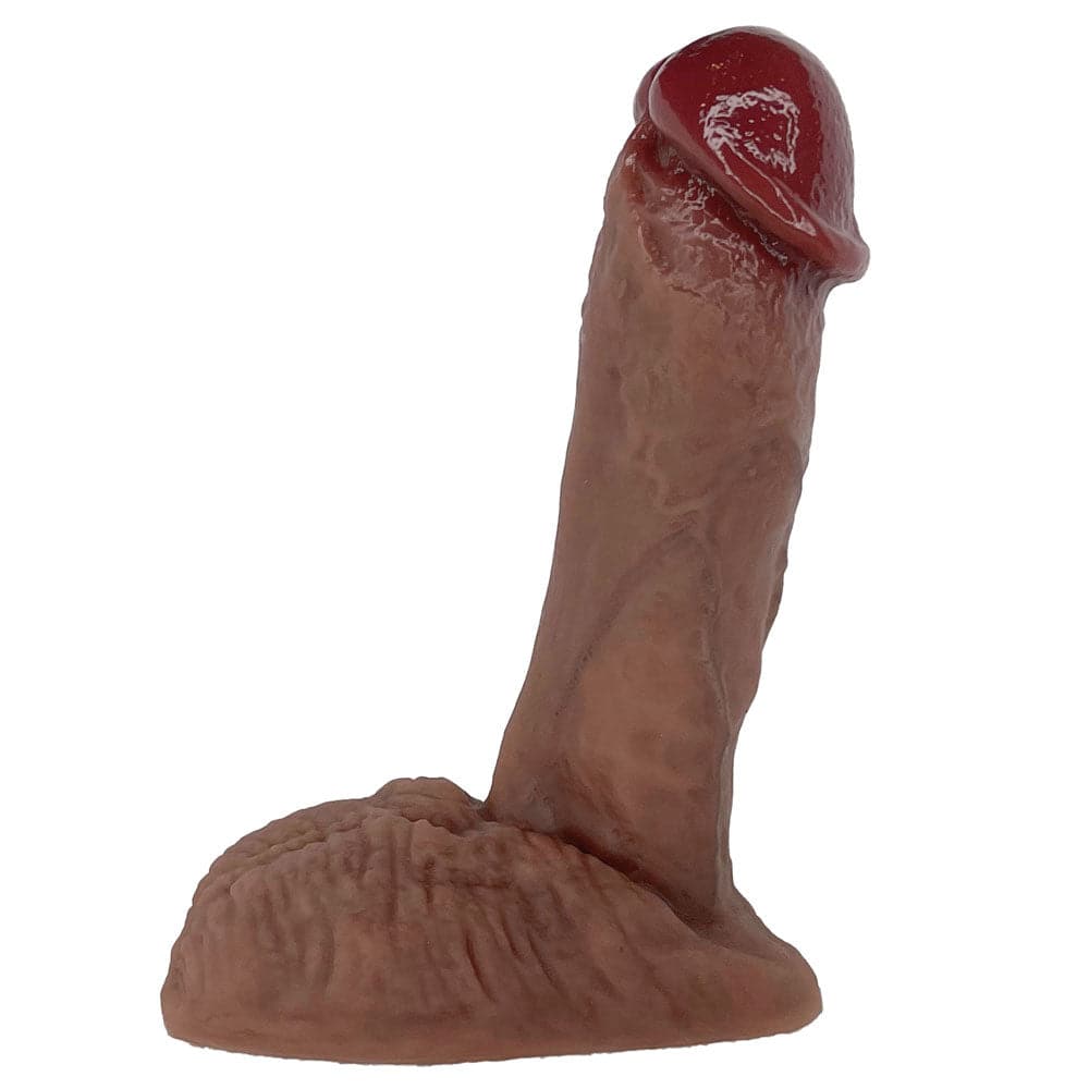 6" Realistic Semi Pack and Play Dildo - Mocha - RodeoH