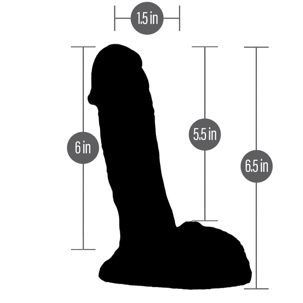 6" Realistic Semi Pack and Play Dildo - Dimensions - RodeoH