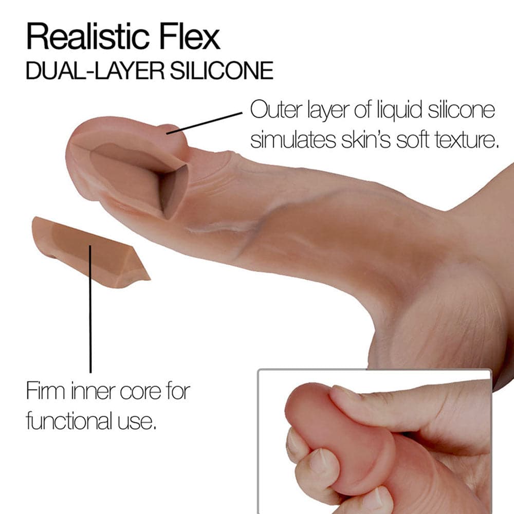 6.7" Realistic Flex Dildo - Painted Caramel - RodeoH