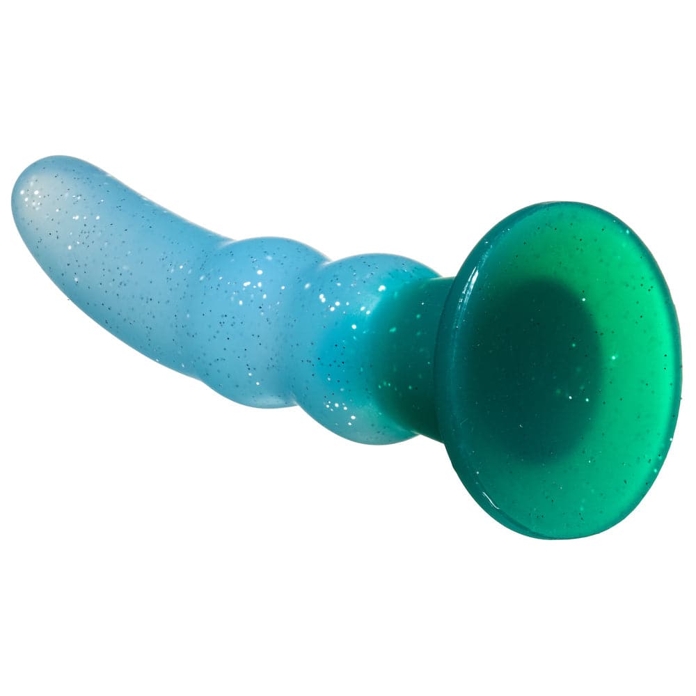 7" Ombre Curve Silicone Dildo - Green to Blue - RodeoH
