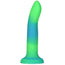 7" Rave Glow in the Dark Posable Silicone Dildo - Green and Blue - RodeoH