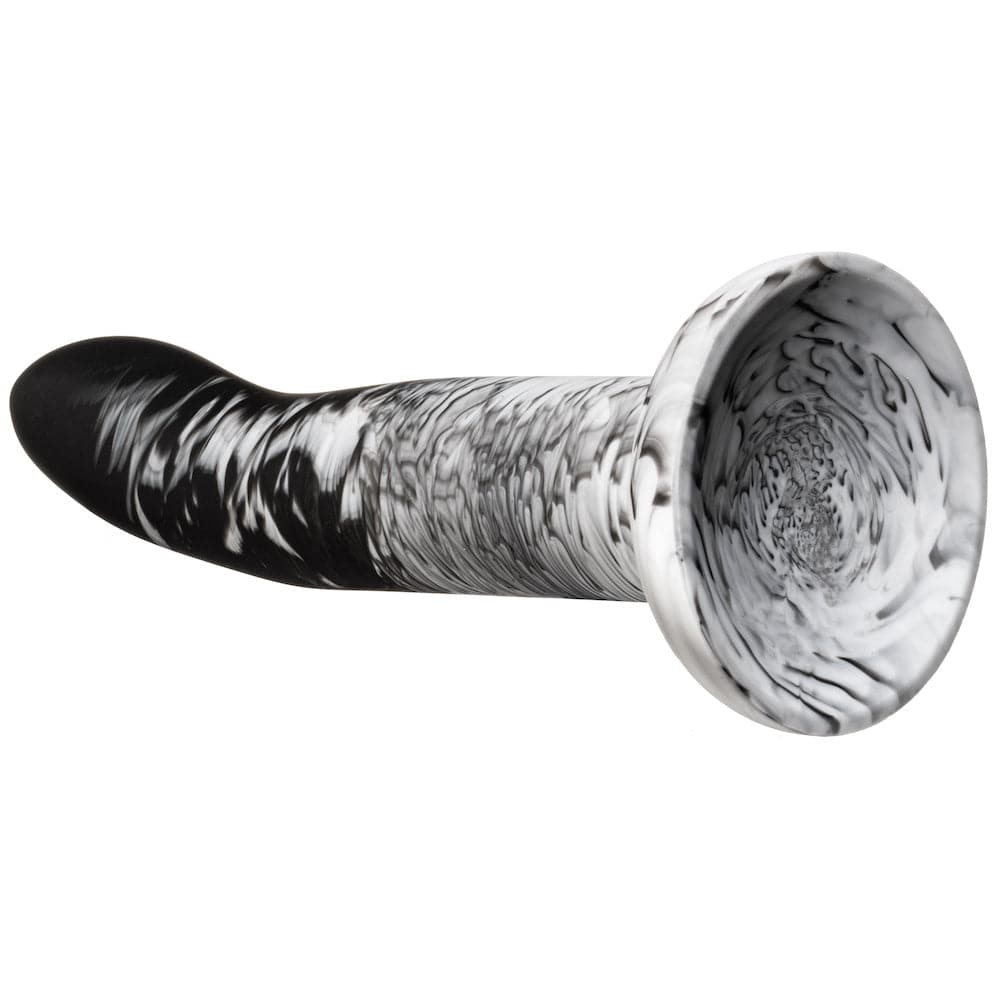 7" Rory Flurry Swirl Silicone Dildo - Black and White - RodeoH