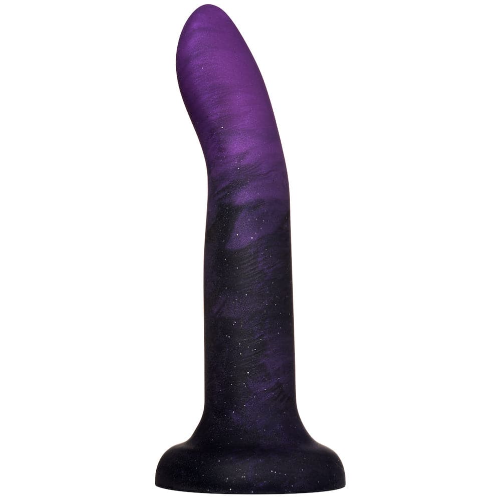 7" Rory Smoke Show Swirl Silicone Dildo - Purple and Black - RodeoH