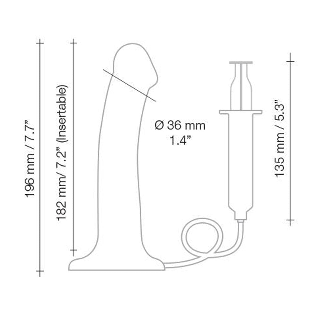 7" Strap-On-Me Silicone Cum Dildo - Black - RodeoH