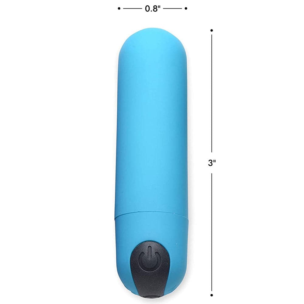 Bang! Vibrating Silicone Rechargeable Bullet - Remote Control - Blue