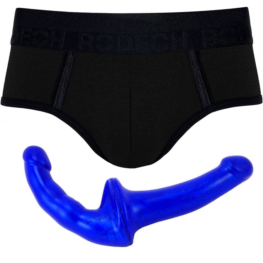 Black Duo Brief and Nexus Junior Double Dildo - PACKAGE DEAL