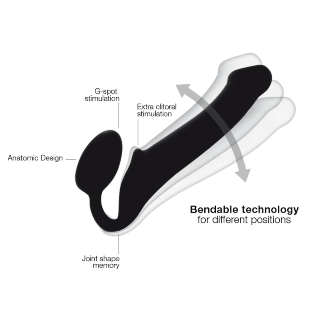 Strap-on-Me Double-Ended Dildo - Medium - Black