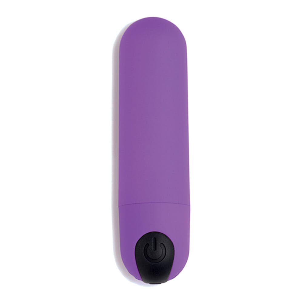 Bang! Vibrating Silicone Rechargeable Bullet - Remote Control - Purple - RodeoH