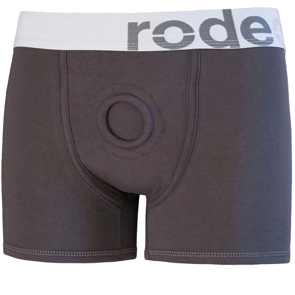 FTM Trans Packing Underwear - Gray Marle Button Fly Boxer