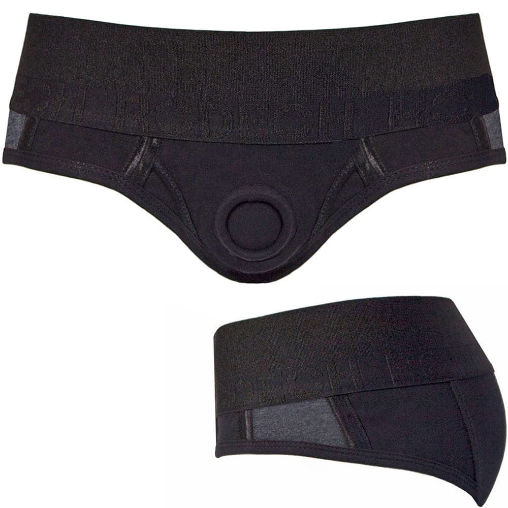 Buy the Tomboii Boxer Briefs Strap-On Harness in Black & Red