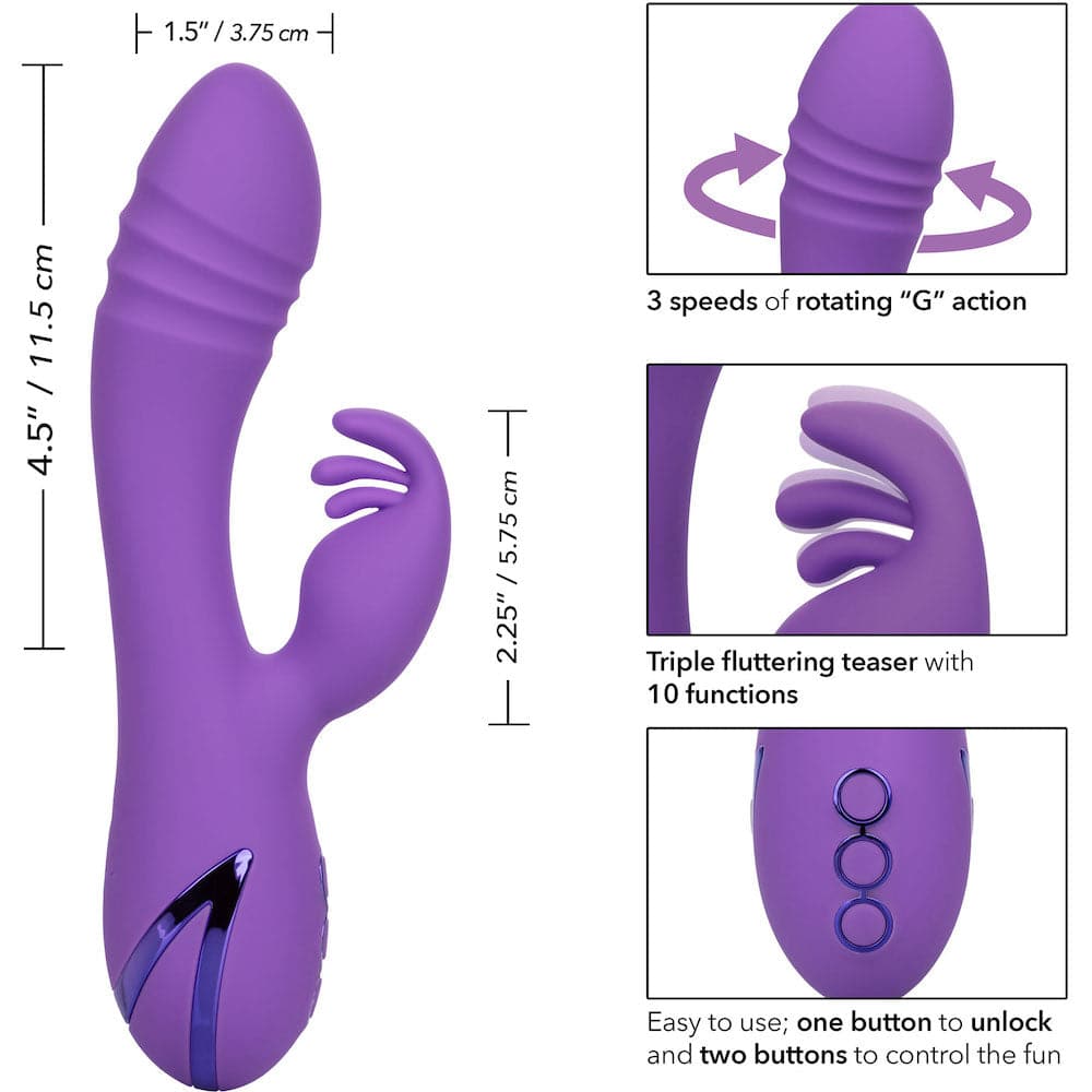 California Dreaming West Coast Wave Rider Rabbit Silicone Vibrator - RodeoH