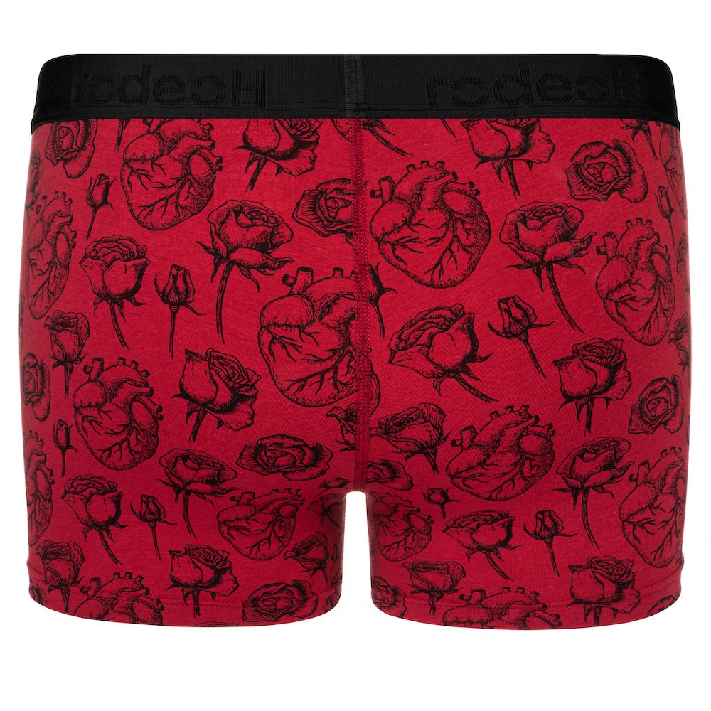 Classic Top Loading Boxer Packing Underwear - Hearts & Roses Red - RodeoH