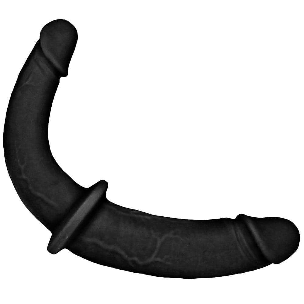 Double Trouble - Double-Ended Silicone Dildo - Black - RodeoH