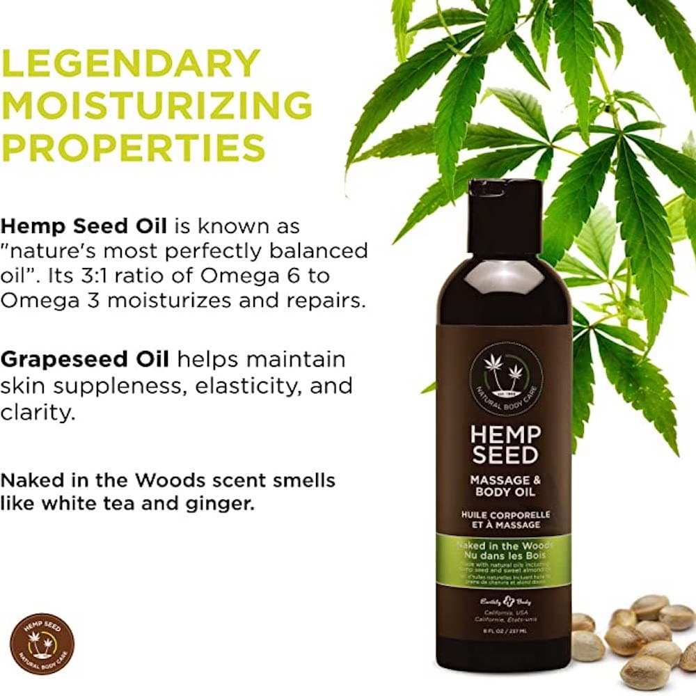 Earthly Body Hemp Seed Massage Oil - Naked in the Woods - RodeoH