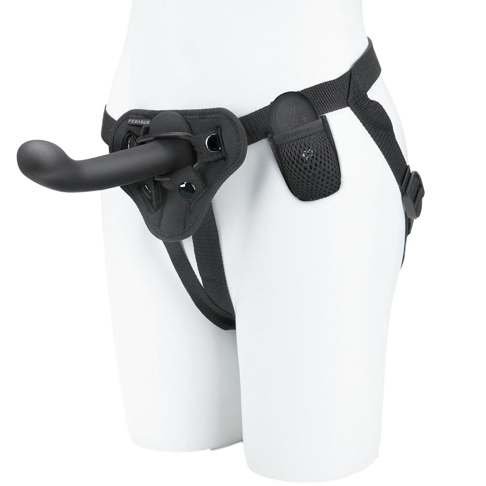 6 inch p spot g spot silicone peg with harness vibrating remote control