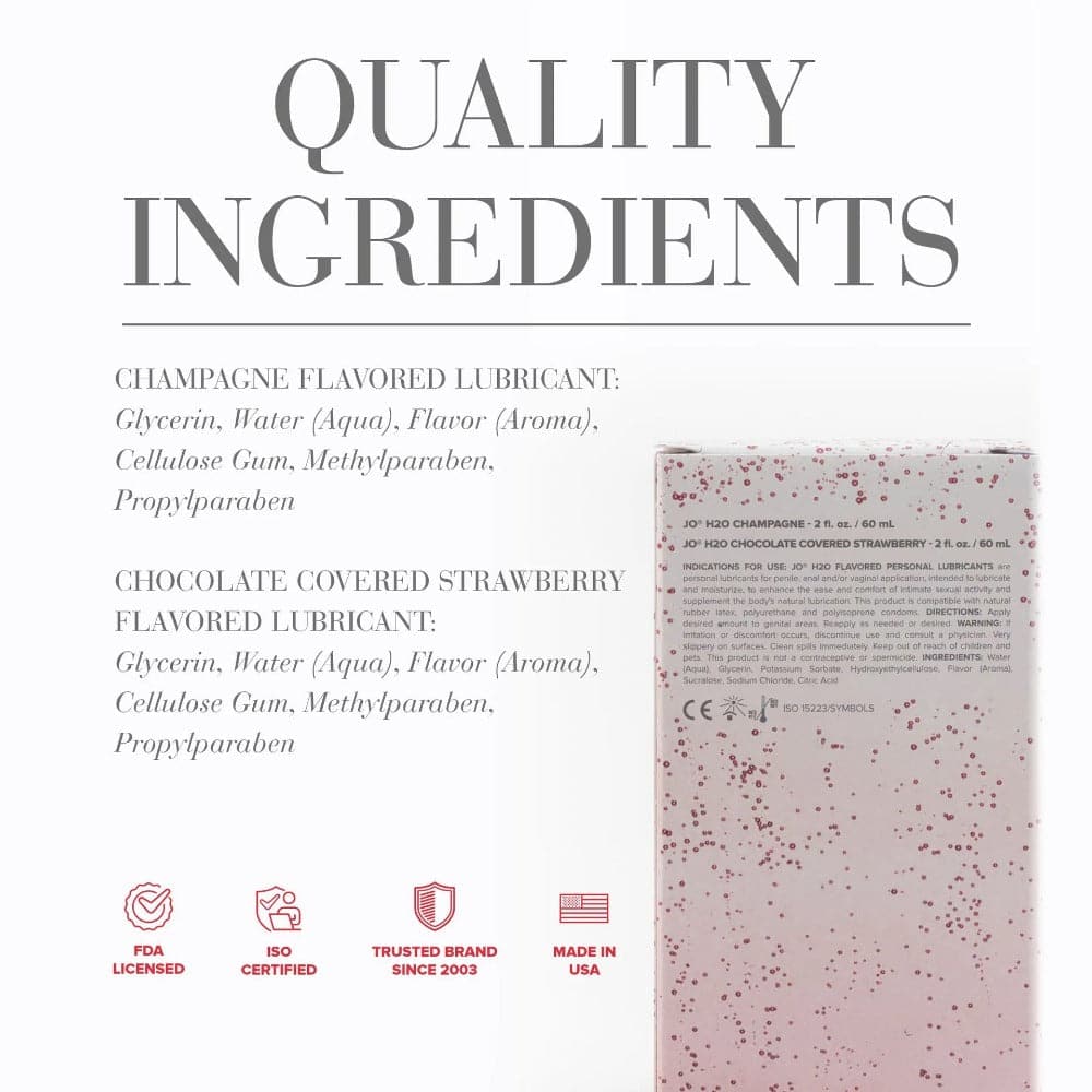 jo Lubricant sweet and bubbly gift set ingredients