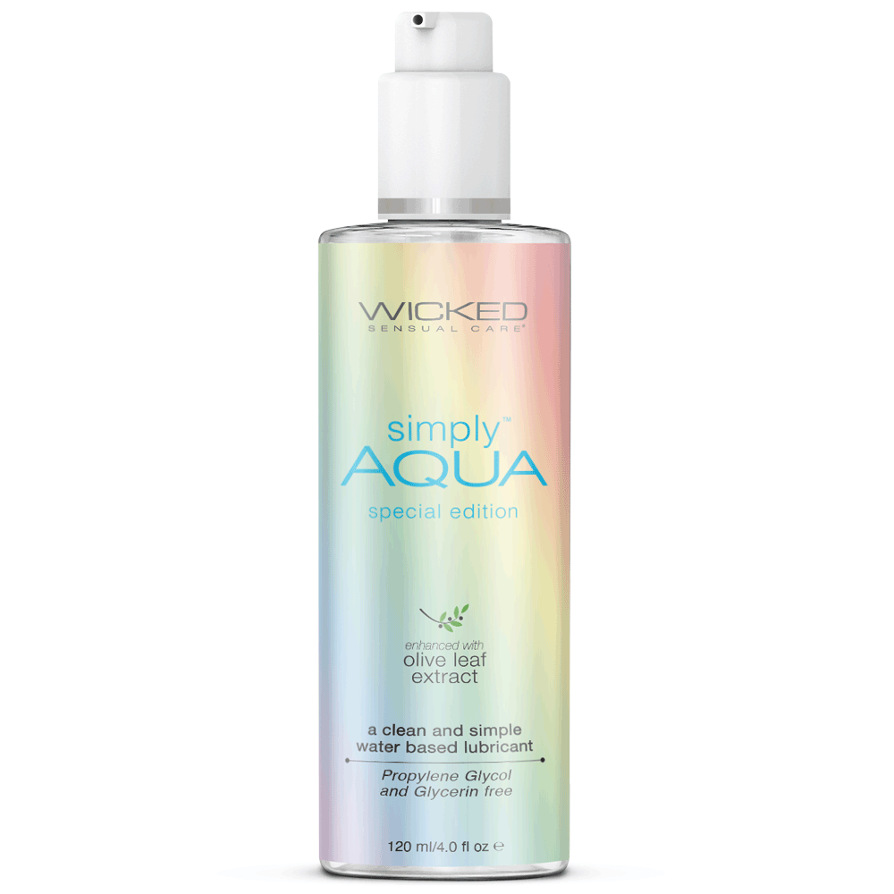 Limited Edition Simply Aqua Lubricant with Olive Leaf Extract 4.0 fl.oz. by Wicked Sensual Care - RodeoH