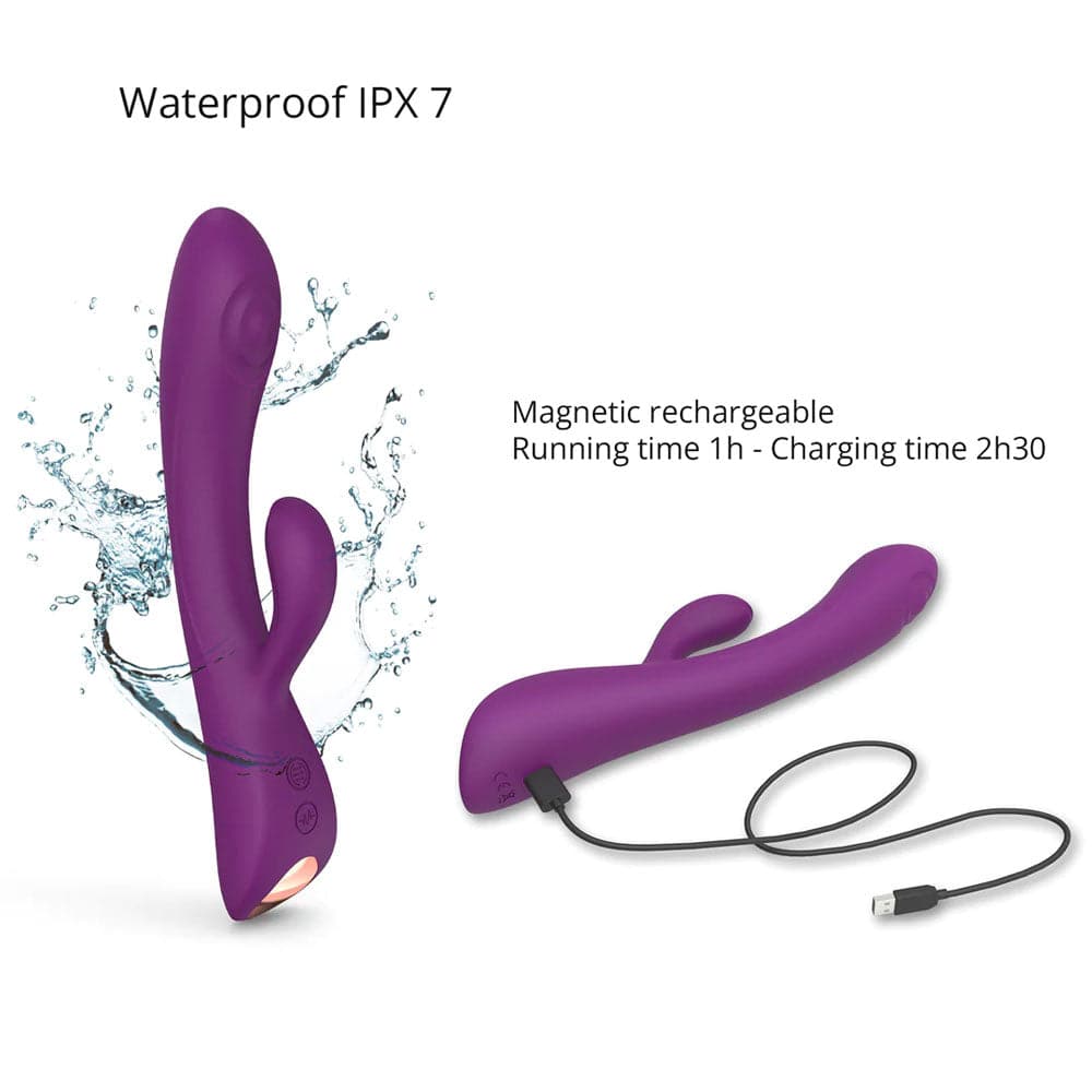 Lovely Planet Bunny & Clyde Silicone Rabbit Vibrator - Purple Rain - RodeoH
