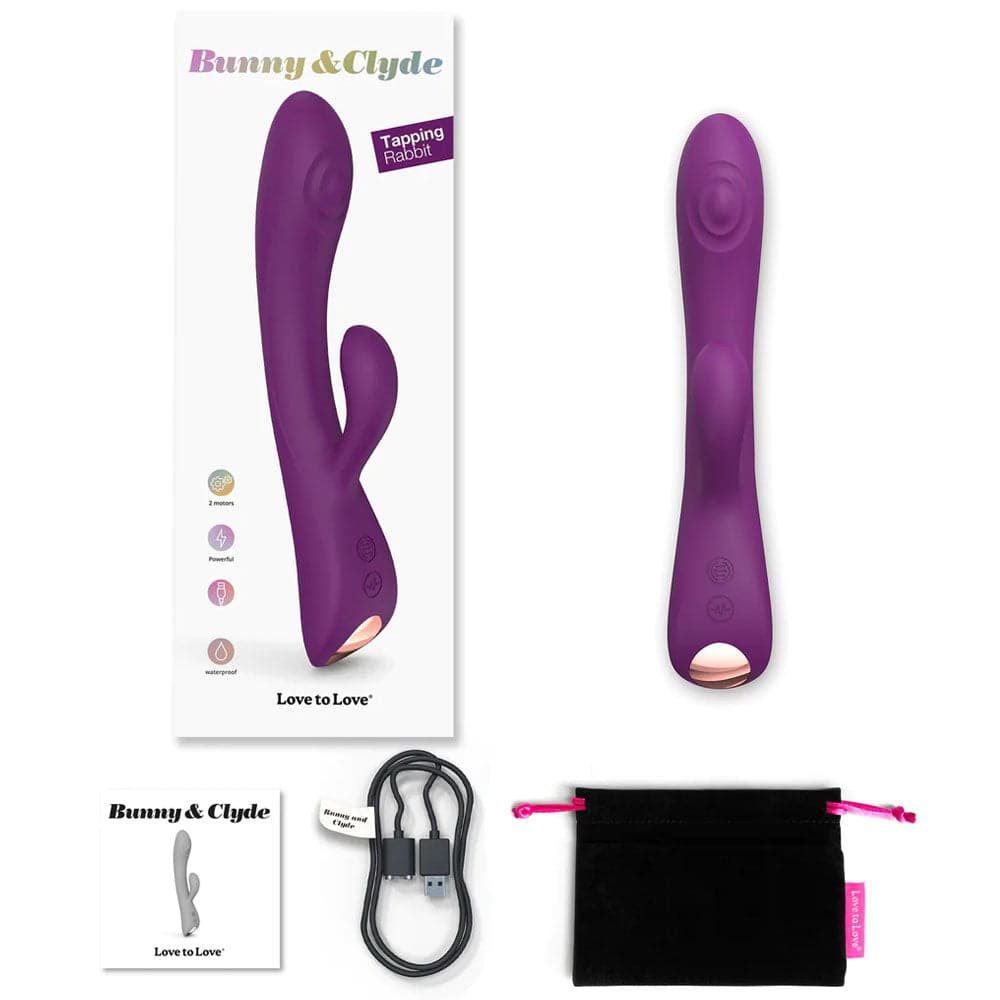 Lovely Planet Bunny & Clyde Silicone Rabbit Vibrator - Purple Rain - RodeoH