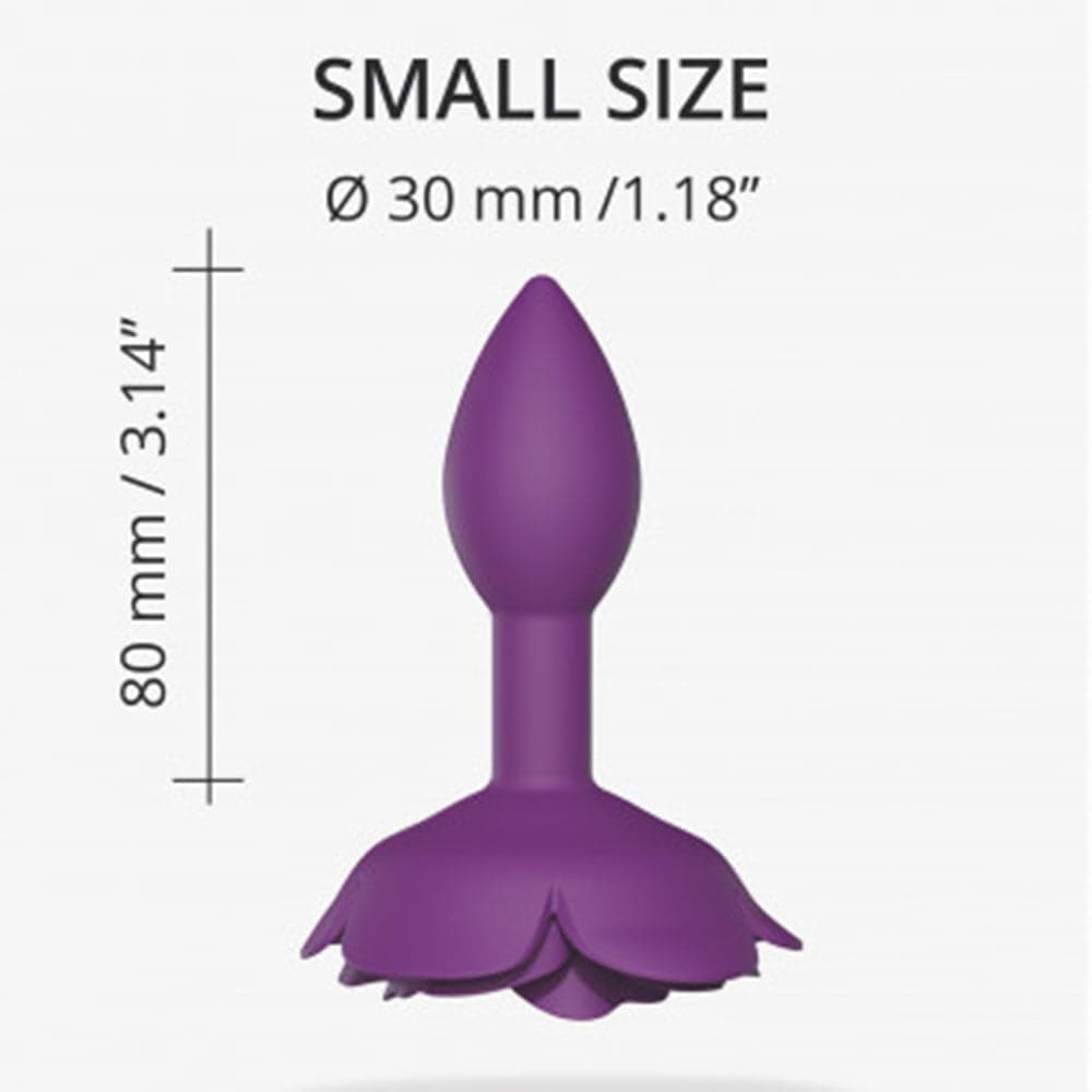 Lovely Planet Open Roses Silicone Anal Plug - Purple Rain - Small - RodeoH