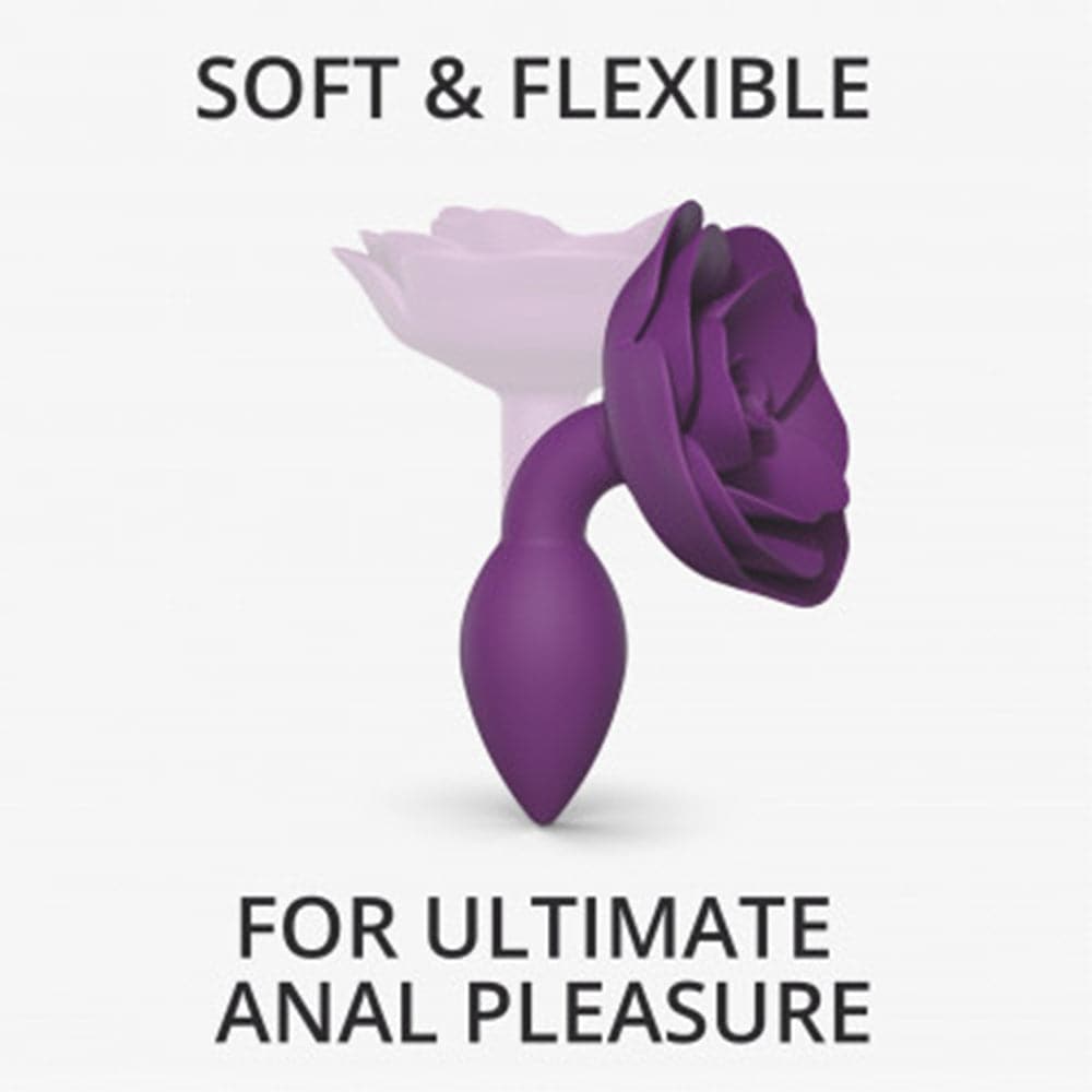 Lovely Planet Open Roses Silicone Anal Plug - Purple Rain - Small - RodeoH