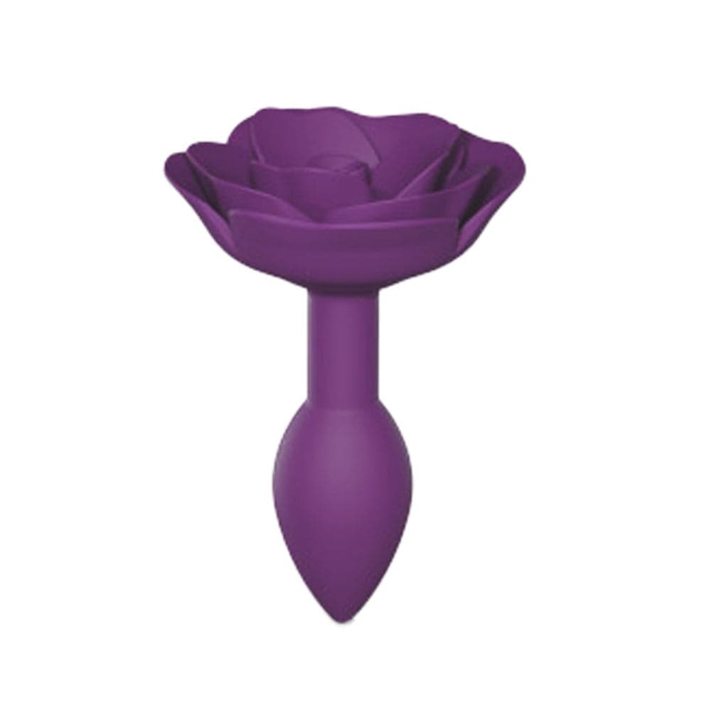 Lovely Planet Open Roses Silicone Anal Plug - Purple Rain - Small - RodeoH