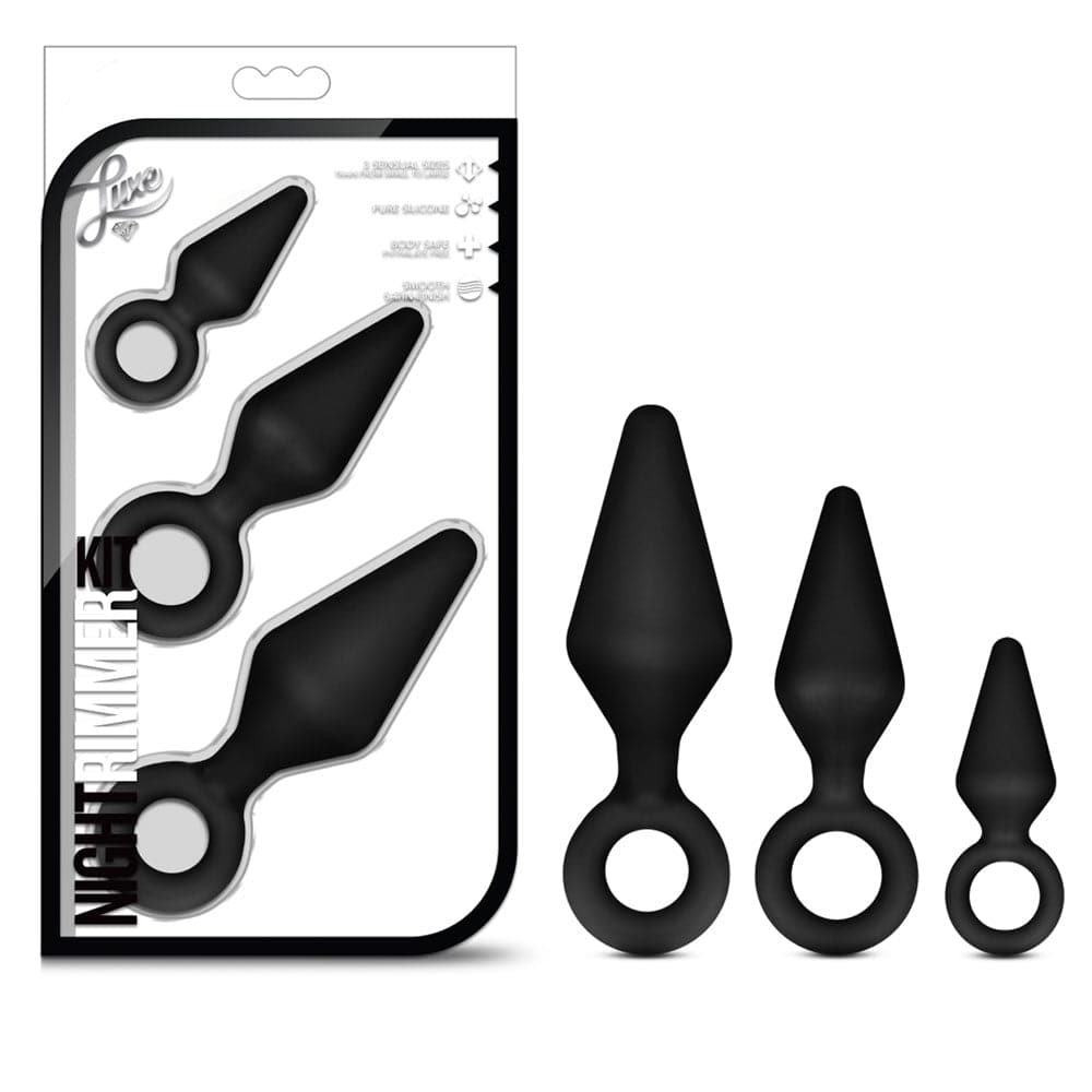 Luxe Night Rimmer Anal Plug Kit by Blush - Black - RodeoH