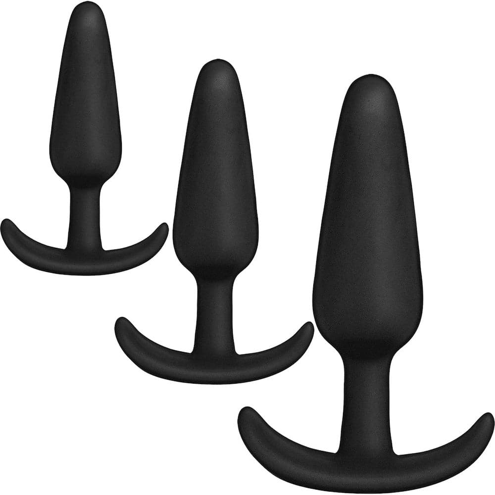 Mood Naughty Anal Plug Training Set - Black - RodeoH