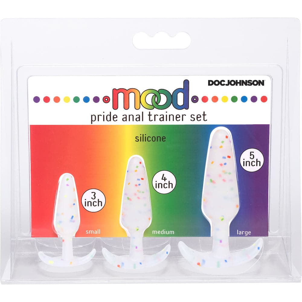 Mood Naughty Anal Plug Training Set - Pride Confetti - RodeoH