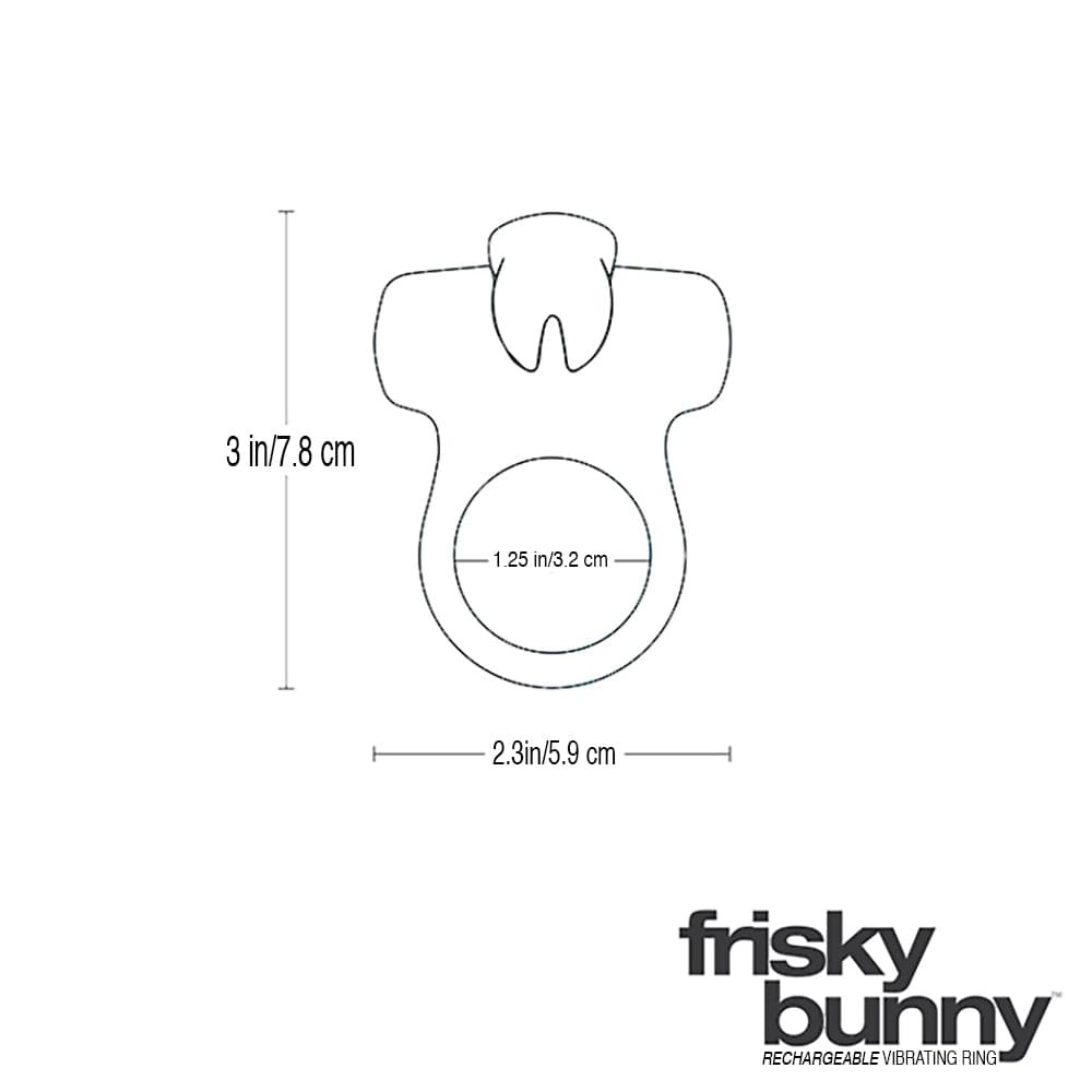 Ohhh Frisky Bunny Vibrating C-Ring - Black - RodeoH