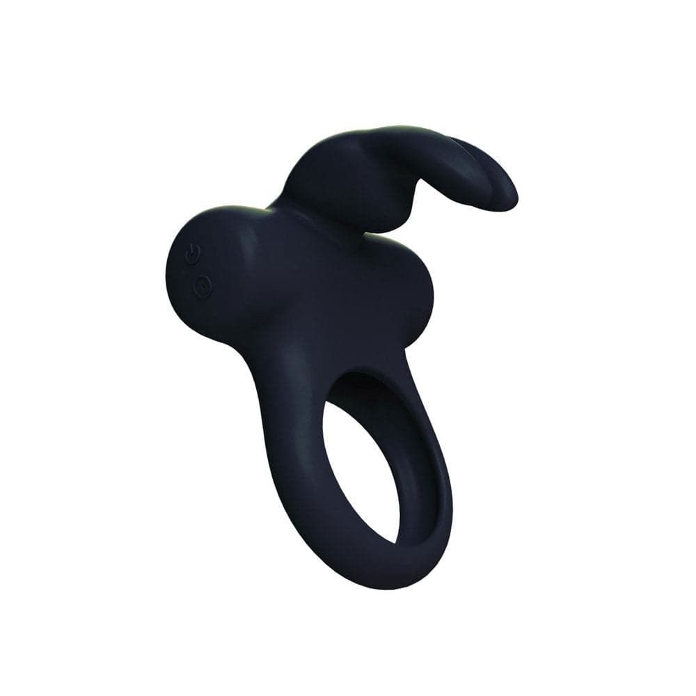 Ohhh Frisky Bunny Vibrating C-Ring - Black - RodeoH