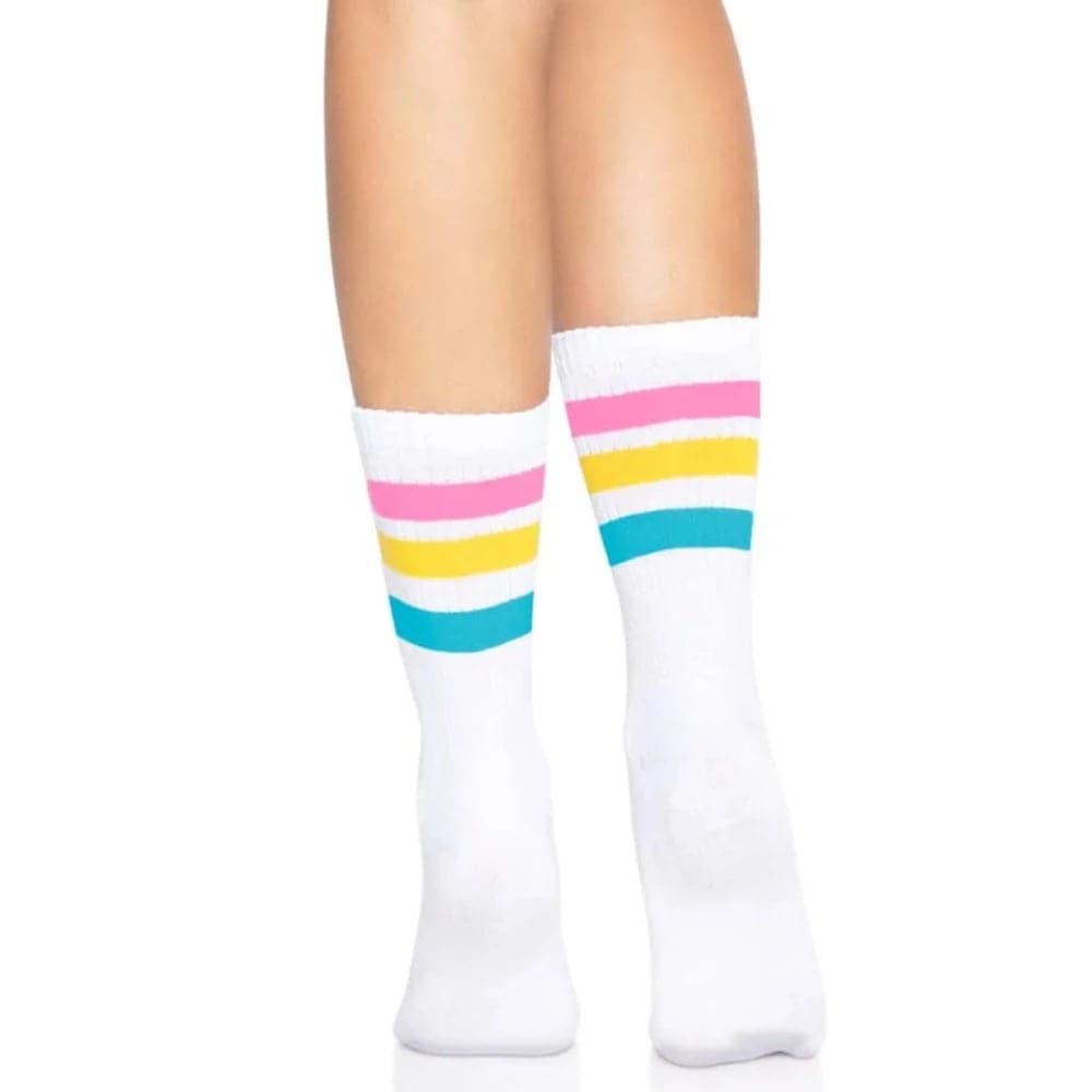 Pan Pride Stripe Crew Socks by Leg Avenue - RodeoH