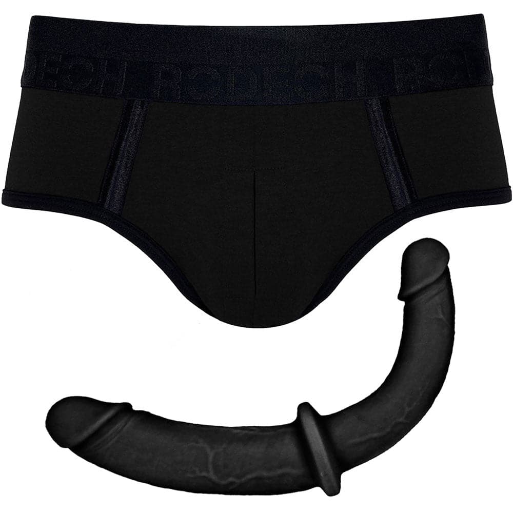 Duo Brief Harness & Double Trouble Double Dildo - PACKAGE DEAL
