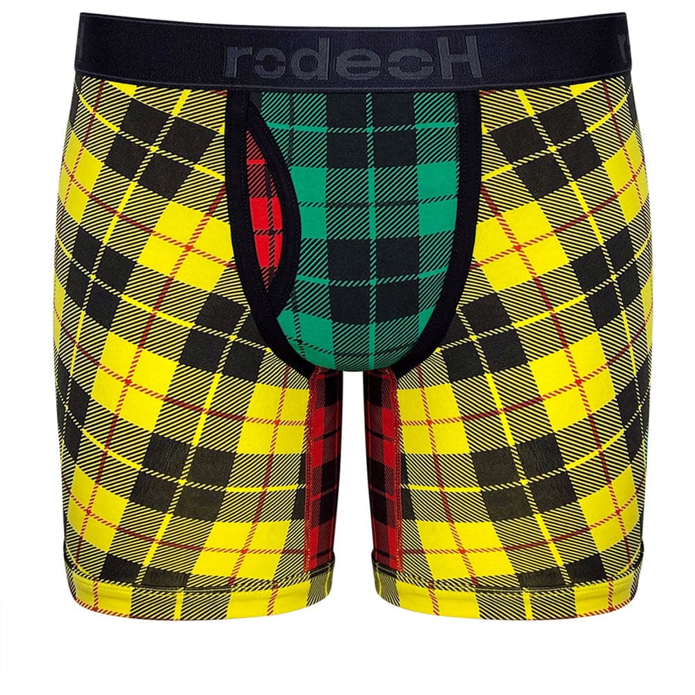 Shift 6" Boxer Packer Underwear - Tri Plaid - Yellow - RodeoH